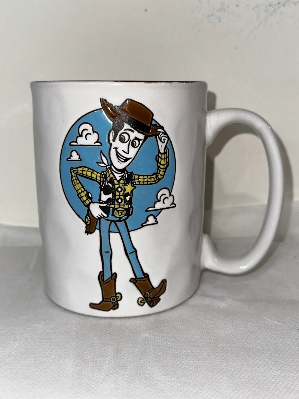 Disney Pixar Toy Story Sheriff WOODY YEEHAW! 17oz Ceramic MUG Dimple Double Side
